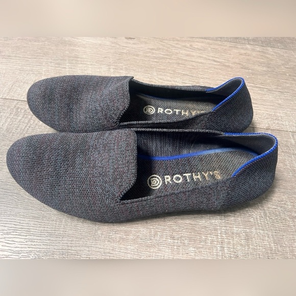 EUC RARE Retired Rothy's The Loafer US 10 Navy Heather Blue Luxury Ballet Flat - Picture 5 of 5